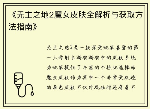 《无主之地2魔女皮肤全解析与获取方法指南》